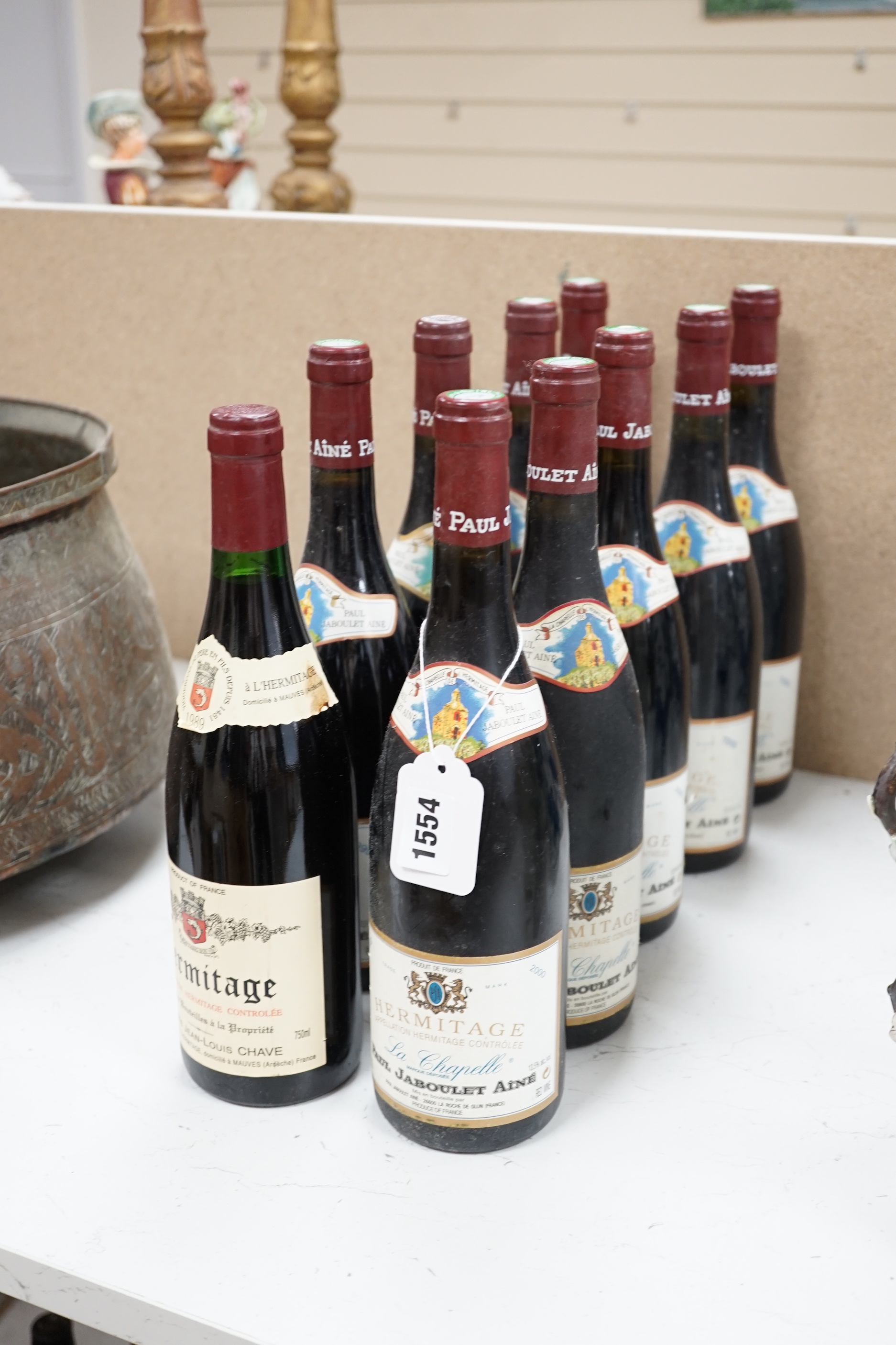 One bottle of Hermitage, Jean-Louis CHAVE wine 1989, one bottle Hermitage La Chapelle Paul Jaboulet Aine1988, three bottles of Hermitage La Chapelle 1999 and five bottles of Hermitage La Chapell 2000 (10)